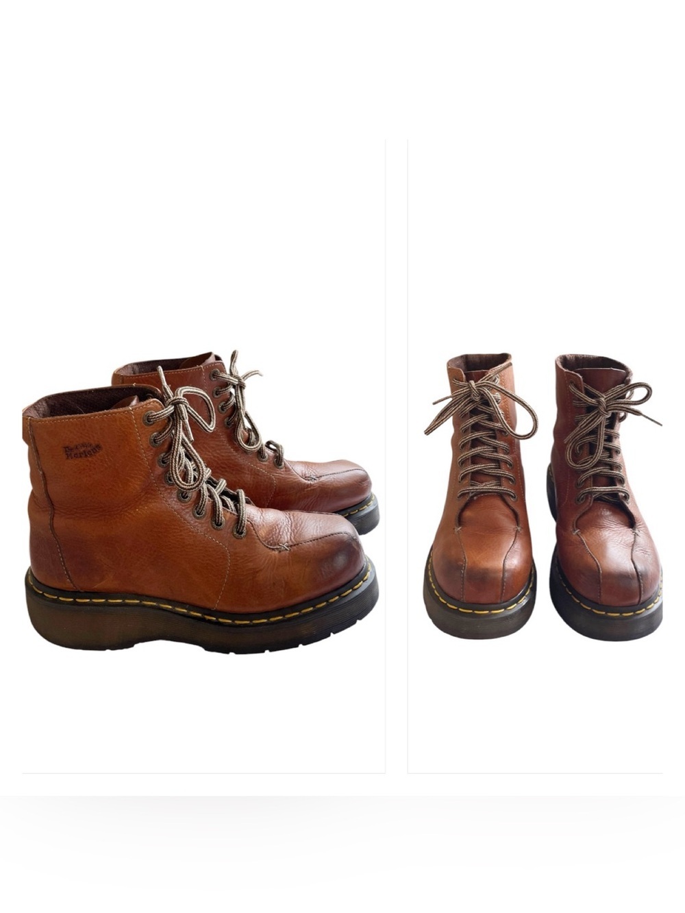 Vintage Dr Martens 3A55 Brown Leather Chunky Boots US Women 8 / M